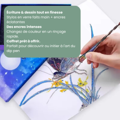 Set de calligraphie et dessin en cristal fait main CrystalDip™ | Élégance, qualité, créativité, unique – Image 6